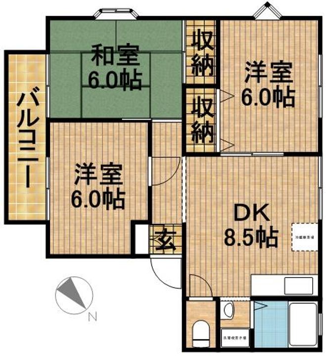 サンビレッジエリカAの間取り