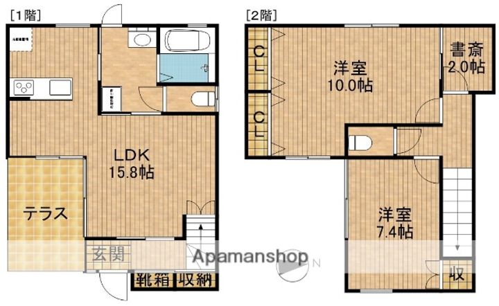 静岡県浜松市中央区頭陀寺町(一戸建)の賃貸物件戸建ての間取り