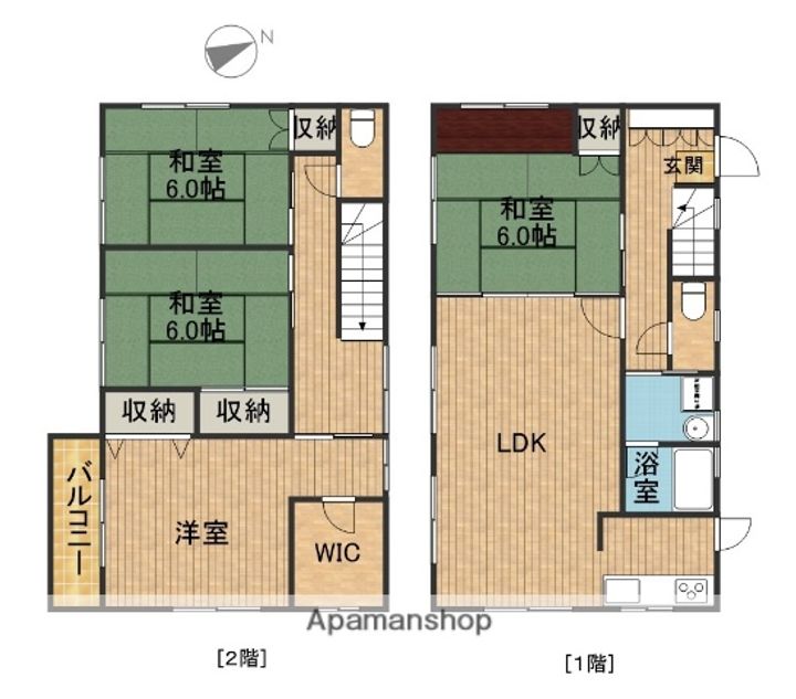 静岡県浜松市中央区和田町(一戸建)の賃貸物件戸建ての間取り
