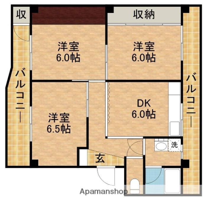 田内マンション205の間取り