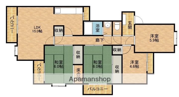 佐鳴湖パークタウン3号棟の間取り