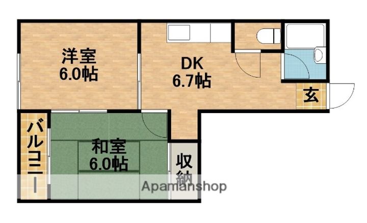 コーポ希望ⅩⅠ201の間取り