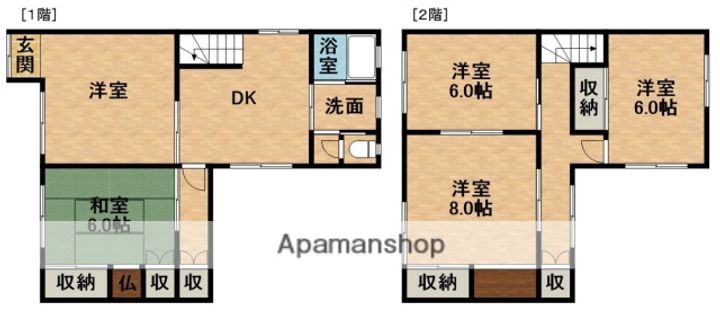 静岡県掛川市大野(一戸建)の賃貸物件戸建ての間取り