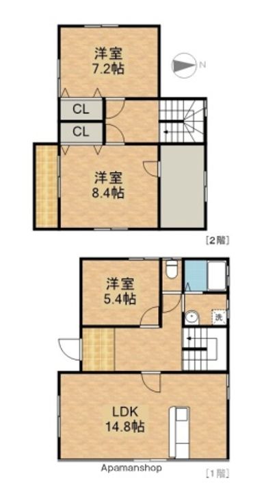 静岡県浜松市中央区神ケ谷町(一戸建)の賃貸物件戸建ての間取り