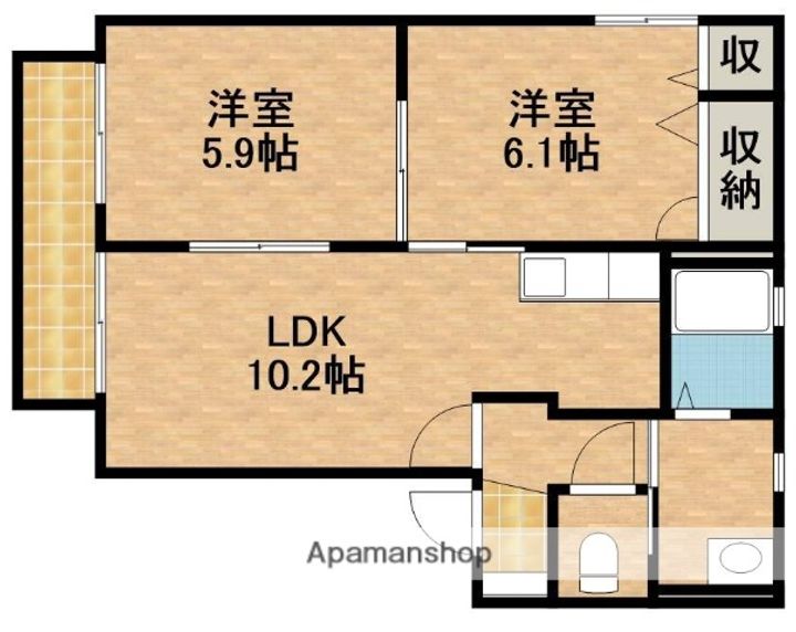 メゾンシャンティBの間取り