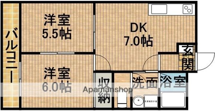 レインボーパレス一番館101の間取り