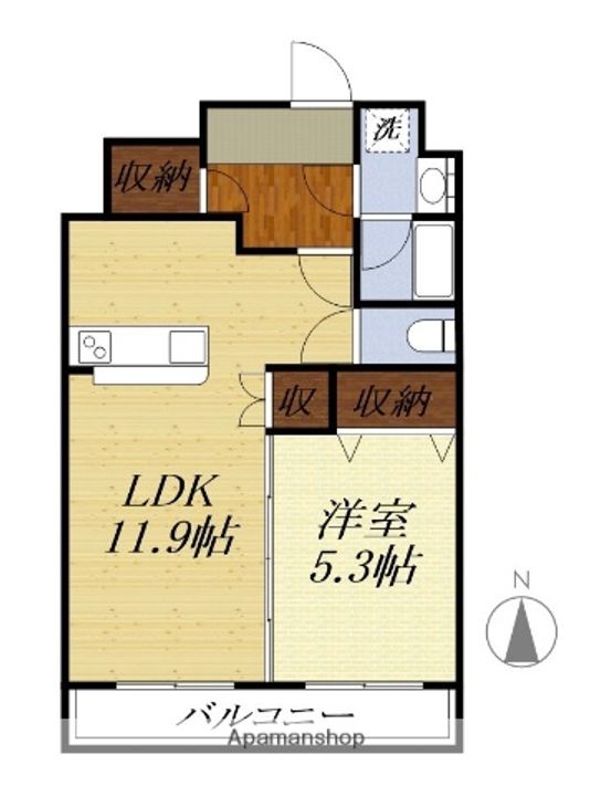 静岡県袋井市愛野南4丁目の賃貸マンションの間取り