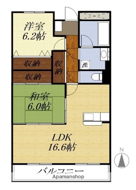 静岡県袋井市愛野東1丁目の賃貸マンションの間取り