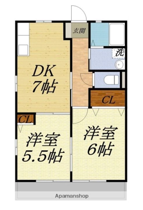 静岡県浜松市中央区豊町の賃貸アパートの間取り