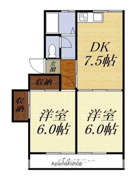 静岡県浜松市中央区天王町の賃貸マンションの間取り