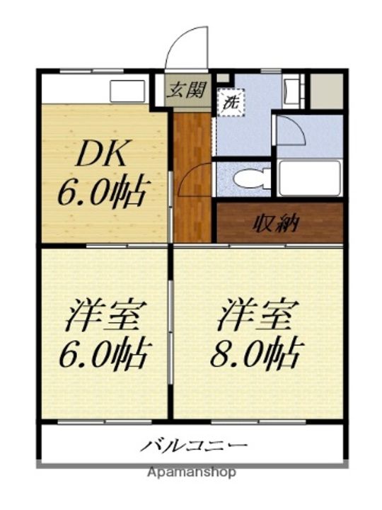 静岡県浜松市浜名区根堅の賃貸マンション302の間取り