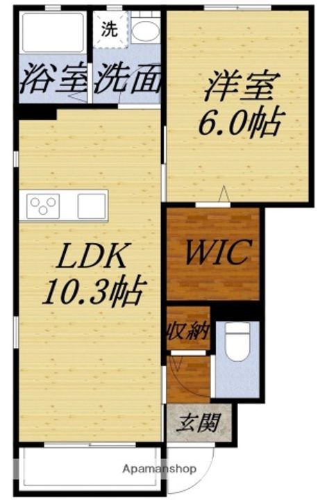 静岡県浜松市浜名区中条の賃貸マンションの間取り