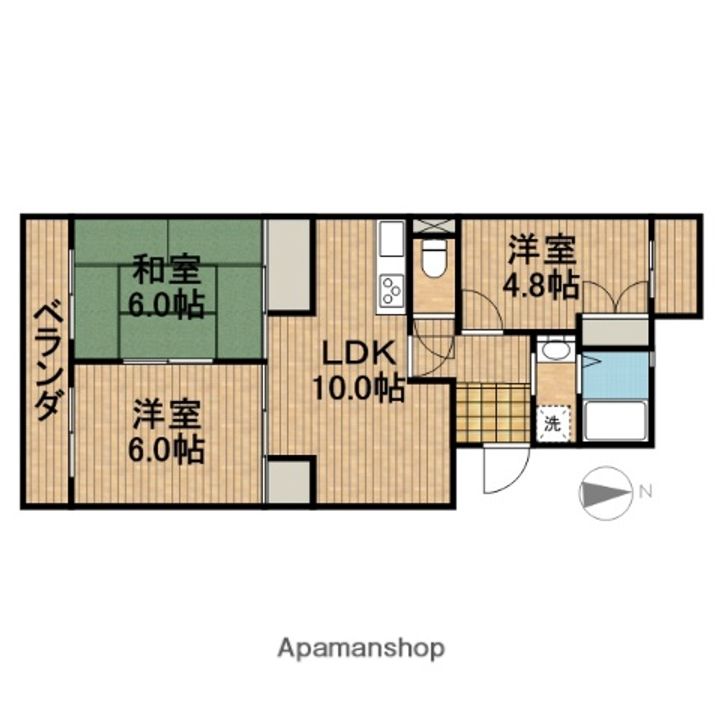 マンション中瀬203の間取り