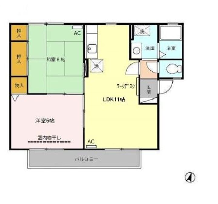 二瀬川ノーバ B102の間取り