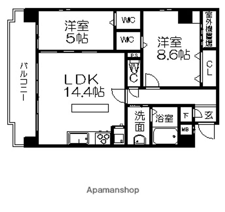 愛知県名古屋市千種区山添町2丁目の賃貸マンションの間取り
