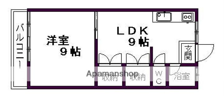 愛知県名古屋市千種区田代町字岩谷の賃貸アパートの間取り