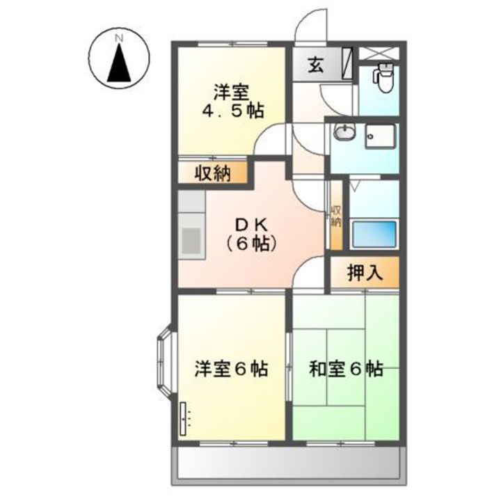 クリスタルメゾン七宝205の間取り