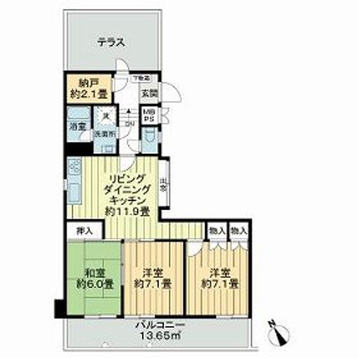 ライオンズマンション虹ヶ丘ガーデン参番館の間取り