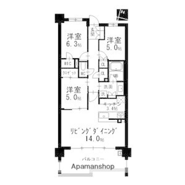 プラウド星ヶ丘の間取り