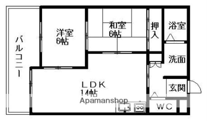 シャンポール 幹Ⅱの間取り