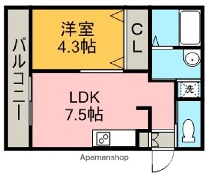 ヴィラ山之手201の間取り
