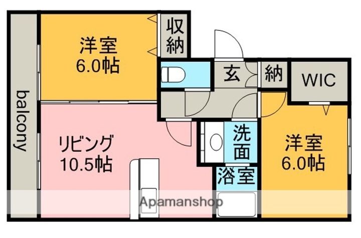 愛知県名古屋市守山区桔梗平3丁目の賃貸アパートの間取り