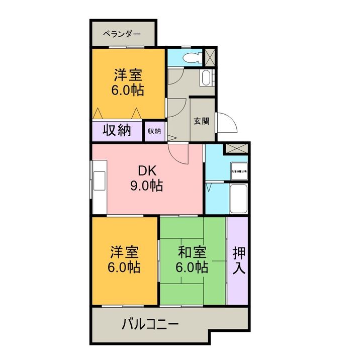 第3 三浦ハイツB-4の間取り