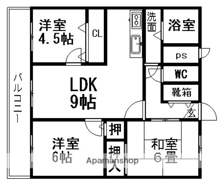 愛知県一宮市水落町の賃貸マンションの間取り