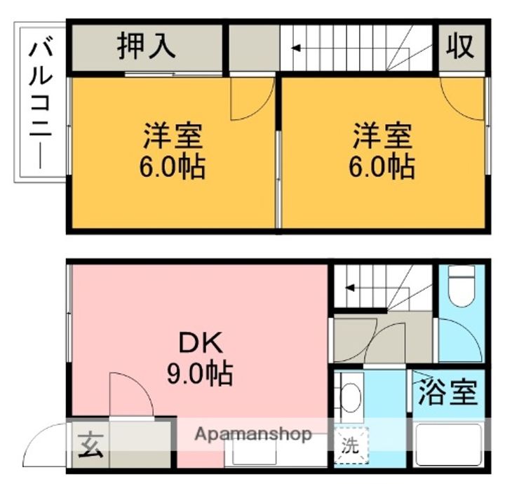 愛知県一宮市千秋町佐野字郷前の賃貸アパートの間取り