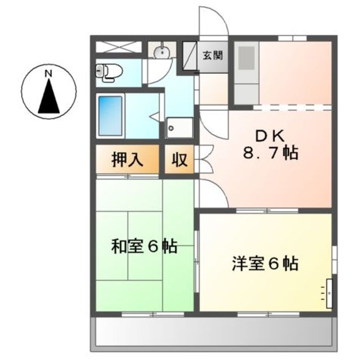 シャトーサンタ201の間取り