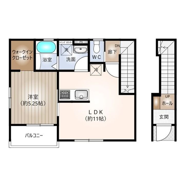 リーブルファイン一宮市乾町 1号棟の間取り