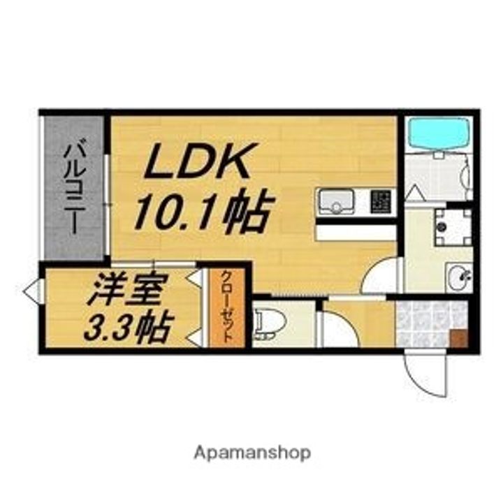 愛知県一宮市木曽川町里小牧字南渡瀬の賃貸アパートの間取り