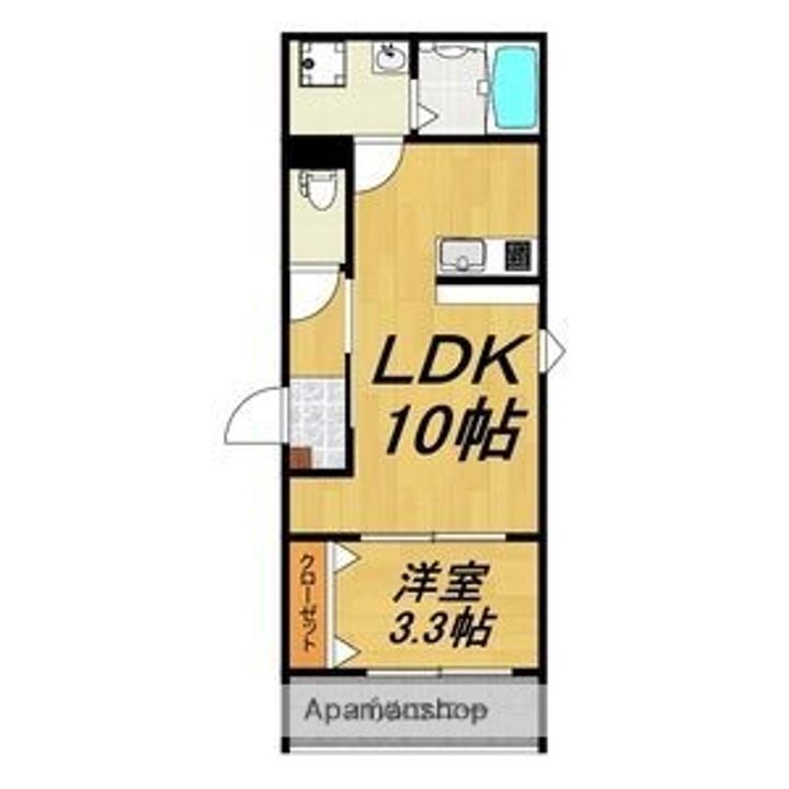 愛知県一宮市木曽川町里小牧字南渡瀬の賃貸アパートの間取り