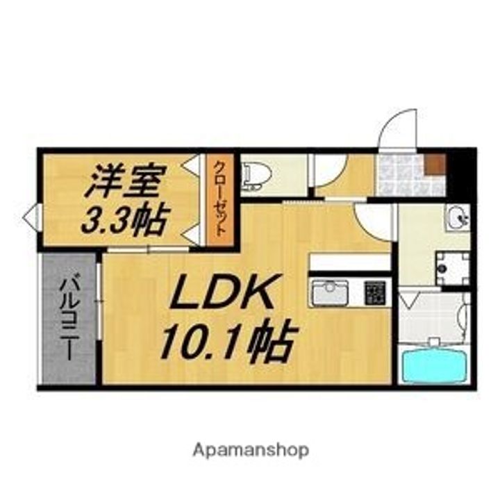 愛知県一宮市木曽川町里小牧字南渡瀬の賃貸アパートの間取り