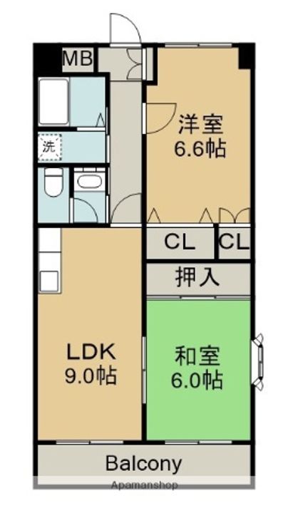 愛知県一宮市木曽川町門間字南島海の賃貸マンションの間取り