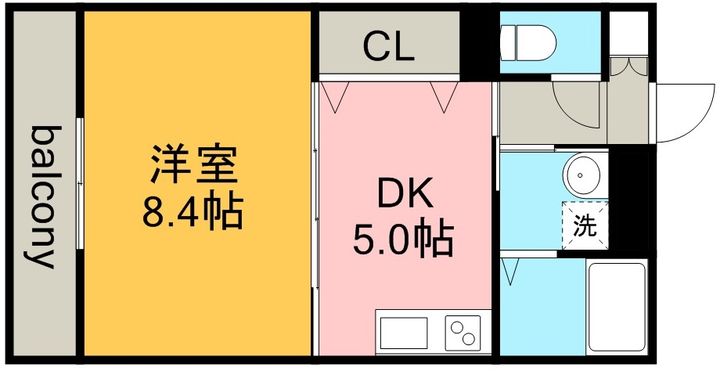 愛知県名古屋市北区三軒町の賃貸マンションの間取り