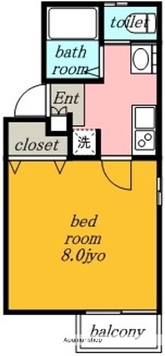 愛知県名古屋市北区安井4丁目の賃貸アパートの間取り