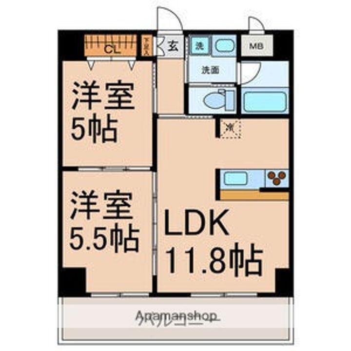 愛知県名古屋市北区黒川本通4丁目の賃貸マンションの間取り