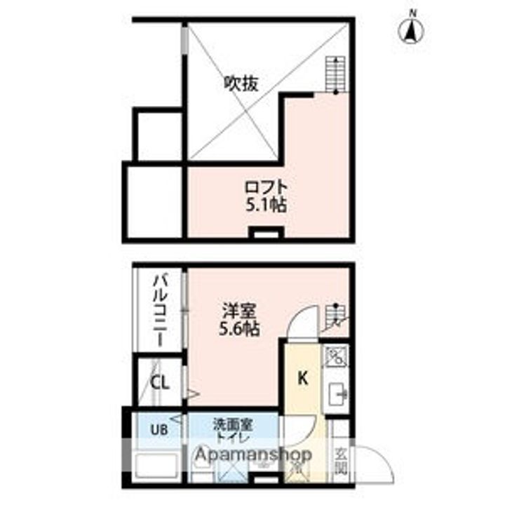 愛知県名古屋市北区長喜町1丁目の賃貸アパートの間取り