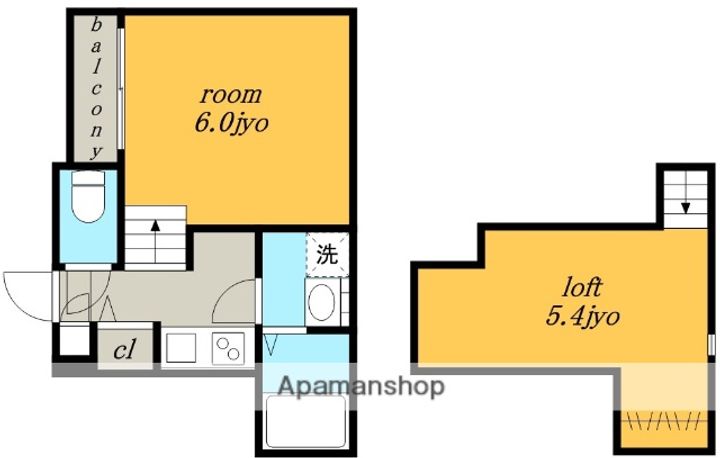 愛知県名古屋市北区大杉3丁目の賃貸アパートの間取り