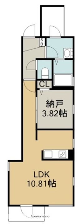 愛知県名古屋市北区山田2丁目の賃貸アパートの間取り