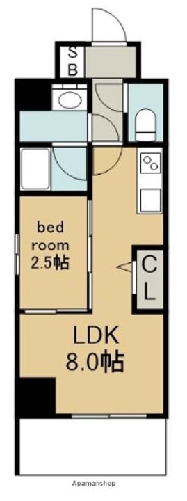 愛知県名古屋市北区志賀町4丁目の賃貸マンションの間取り