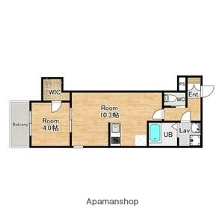 愛知県名古屋市北区楠味鋺5丁目の賃貸アパートの間取り