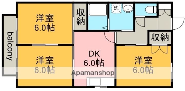 愛知県名古屋市北区楠味鋺2丁目の賃貸アパートの間取り