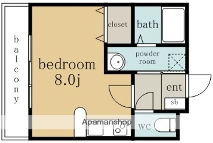 愛知県名古屋市中村区畑江通7丁目の賃貸マンションの間取り