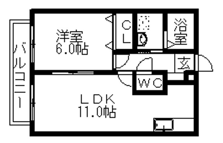 愛知県小牧市小牧5丁目の賃貸アパートの間取り