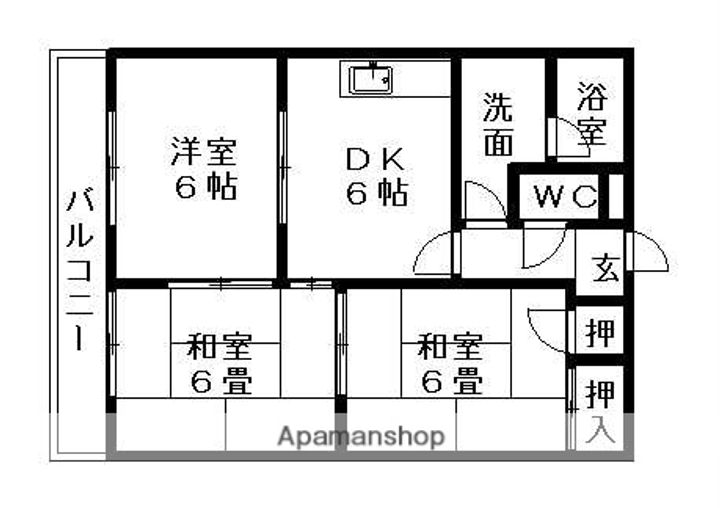 愛知県小牧市久保新町の賃貸マンションの間取り