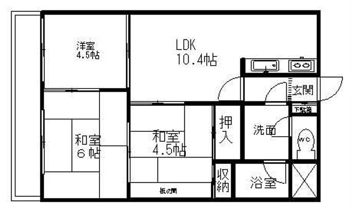 リヴァーサイド植田402の間取り