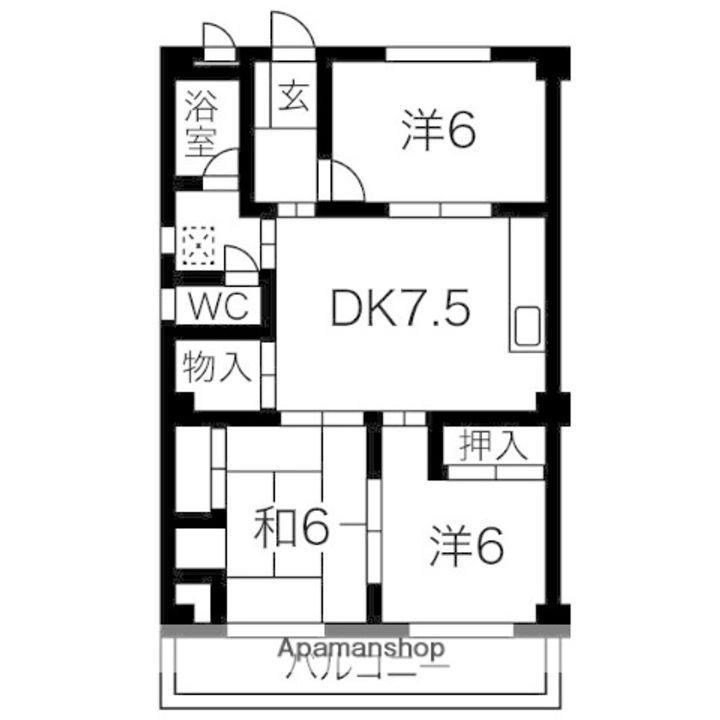 愛知県名古屋市天白区池見1丁目の賃貸マンションの間取り
