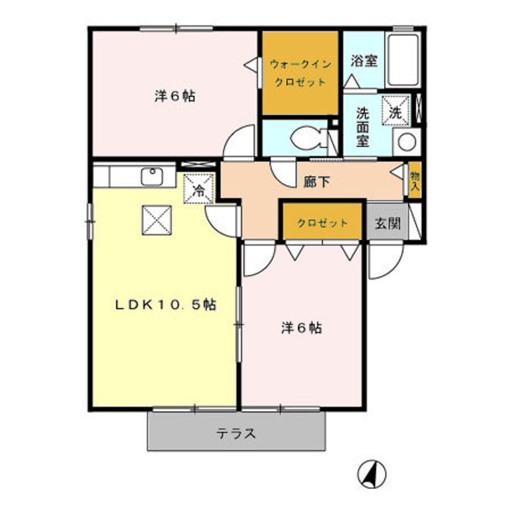 セジュール あいりす Aの間取り